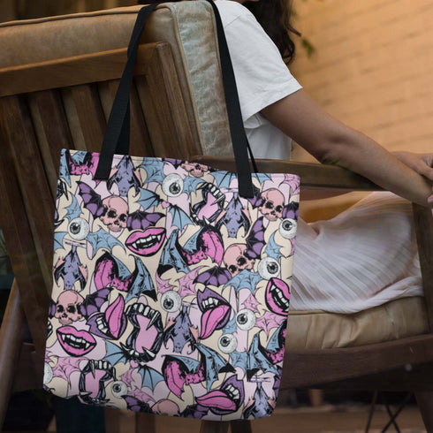Pastel Bat Canvas Tote
